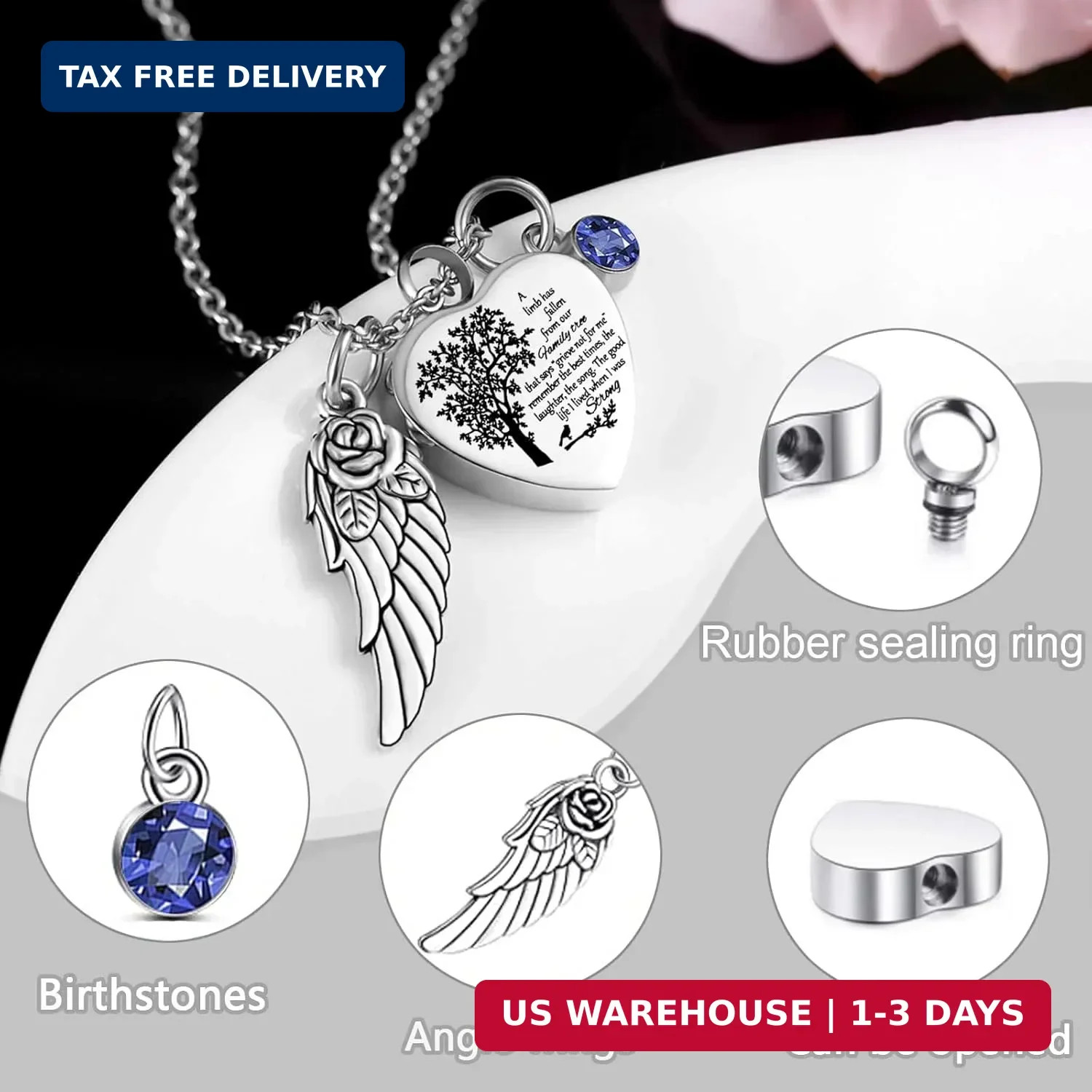 6 Pcs Cremation Urn Necklace Purple Ashes Holder Memorial for Human Pet