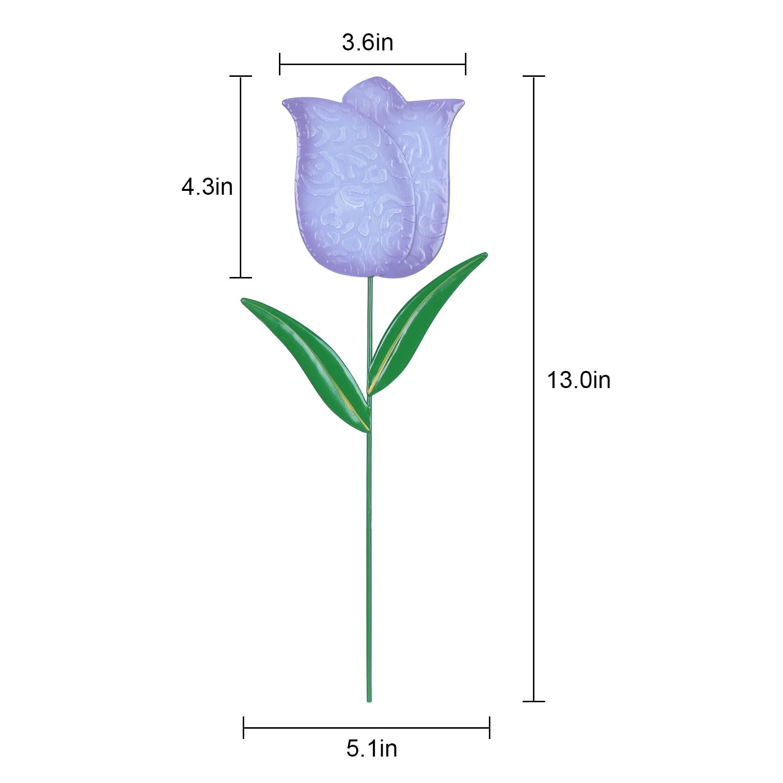 Garden Decor for Outside, Set of 6 Metal Tulip Flowers Decorative Garden Stak…