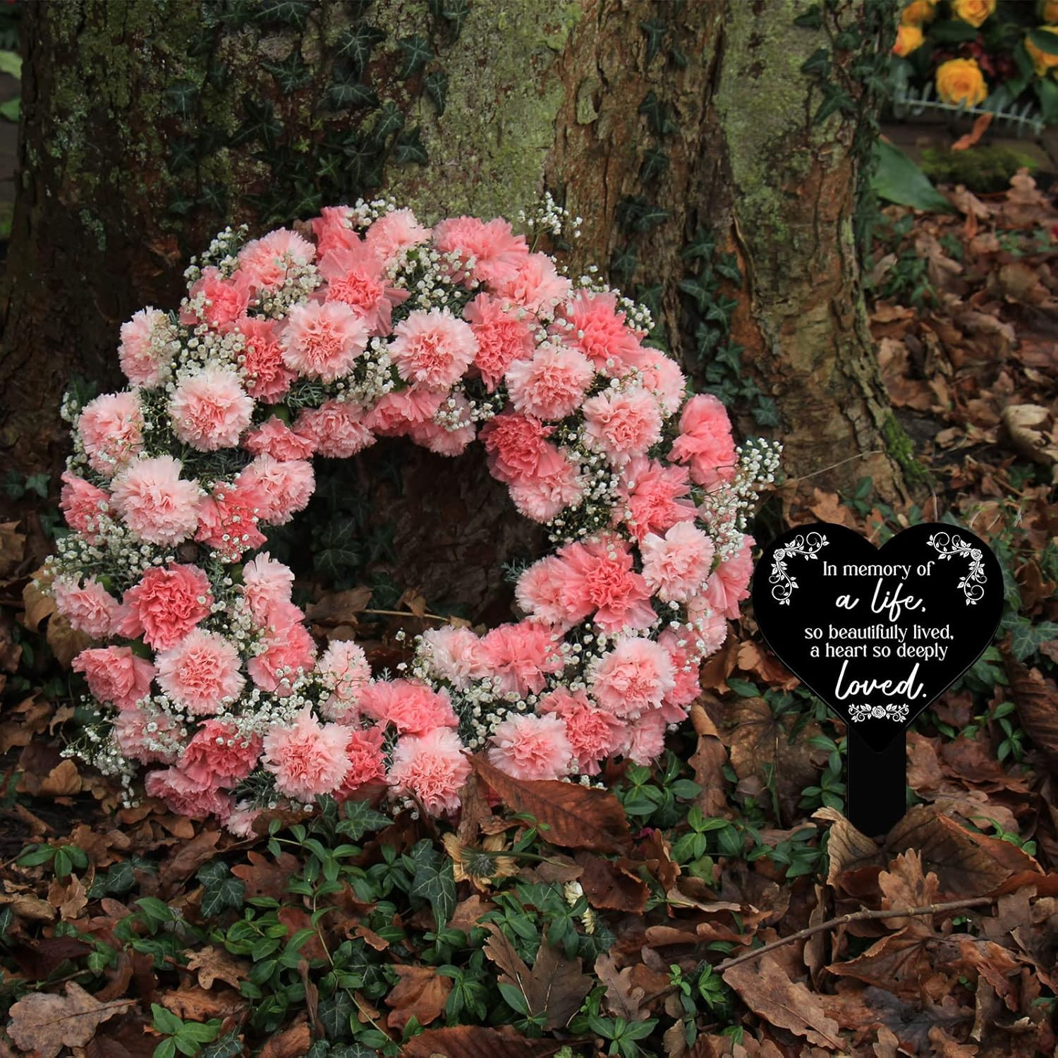 Memorial Grave Markers Heart Shaped Remembrance Plaque Stake Memorial Garden Mar
