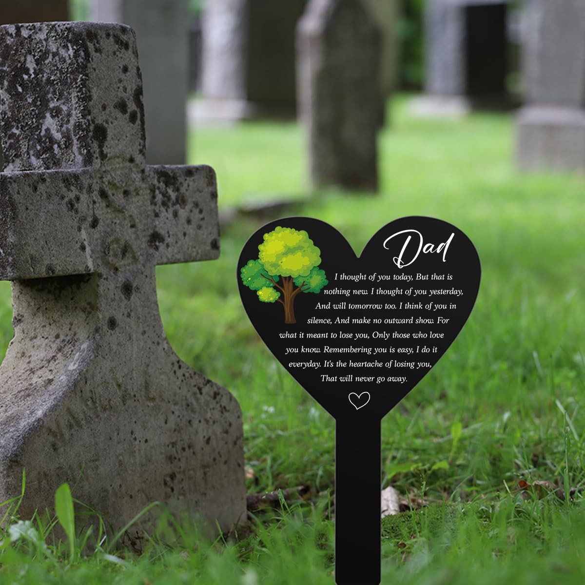Grave Markers for Cemetery for Humans Dad Memorial Remembrance Plaque Stake f…