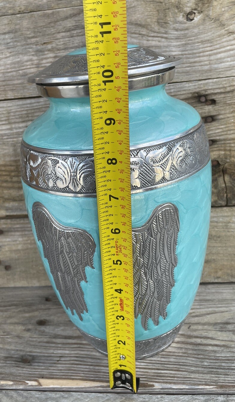 Handcrafted Angel Wings Cremation Urn for Ashes Large With Velvet Bag