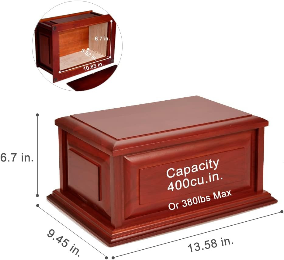 Extra Large Urns for Human Ashes Adult Male,Cremation Urn,Handmade Wood Urn Fune
