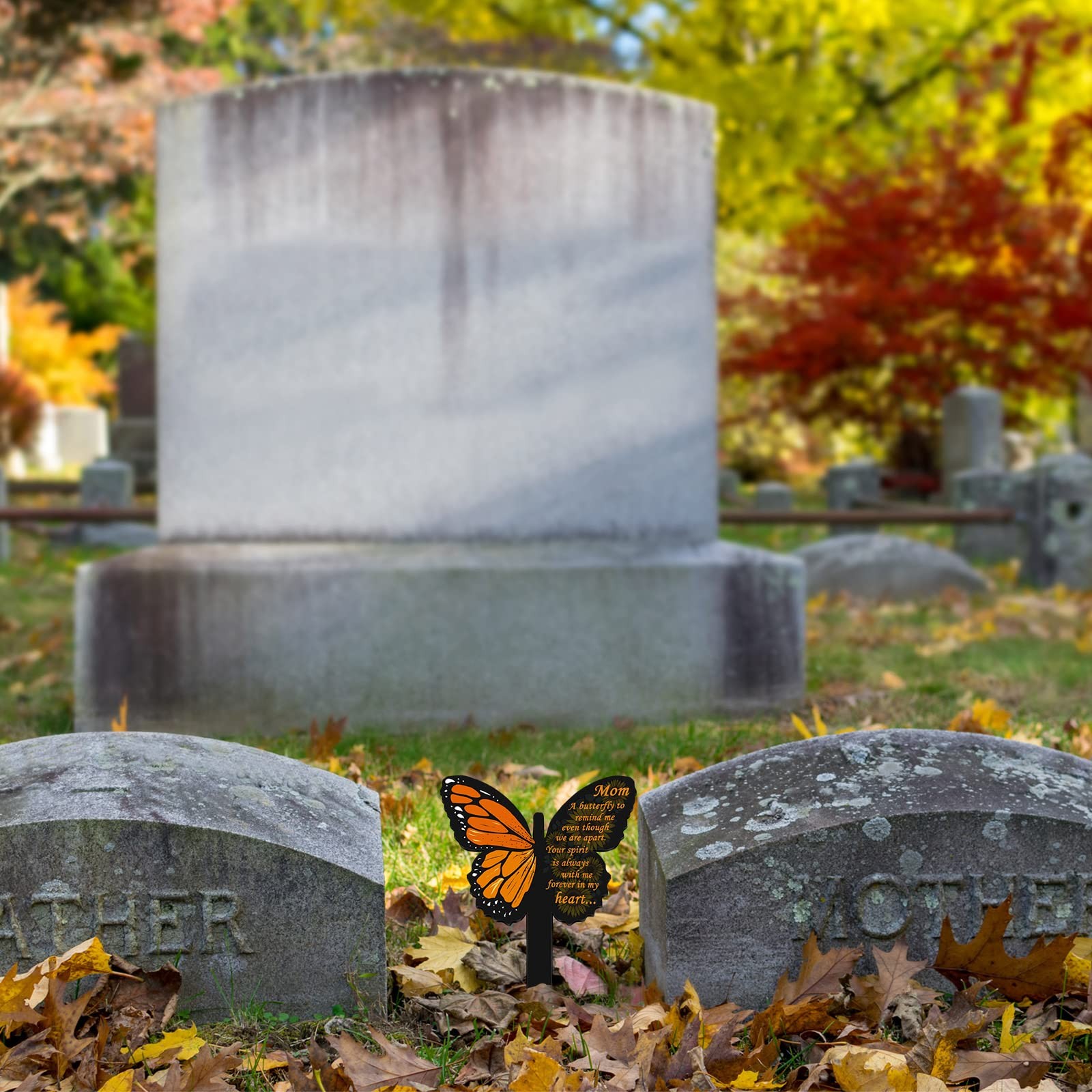 Mom Grave Decorations for Cemetery Grave Decorations Butterfly Acrylic Mom Me…