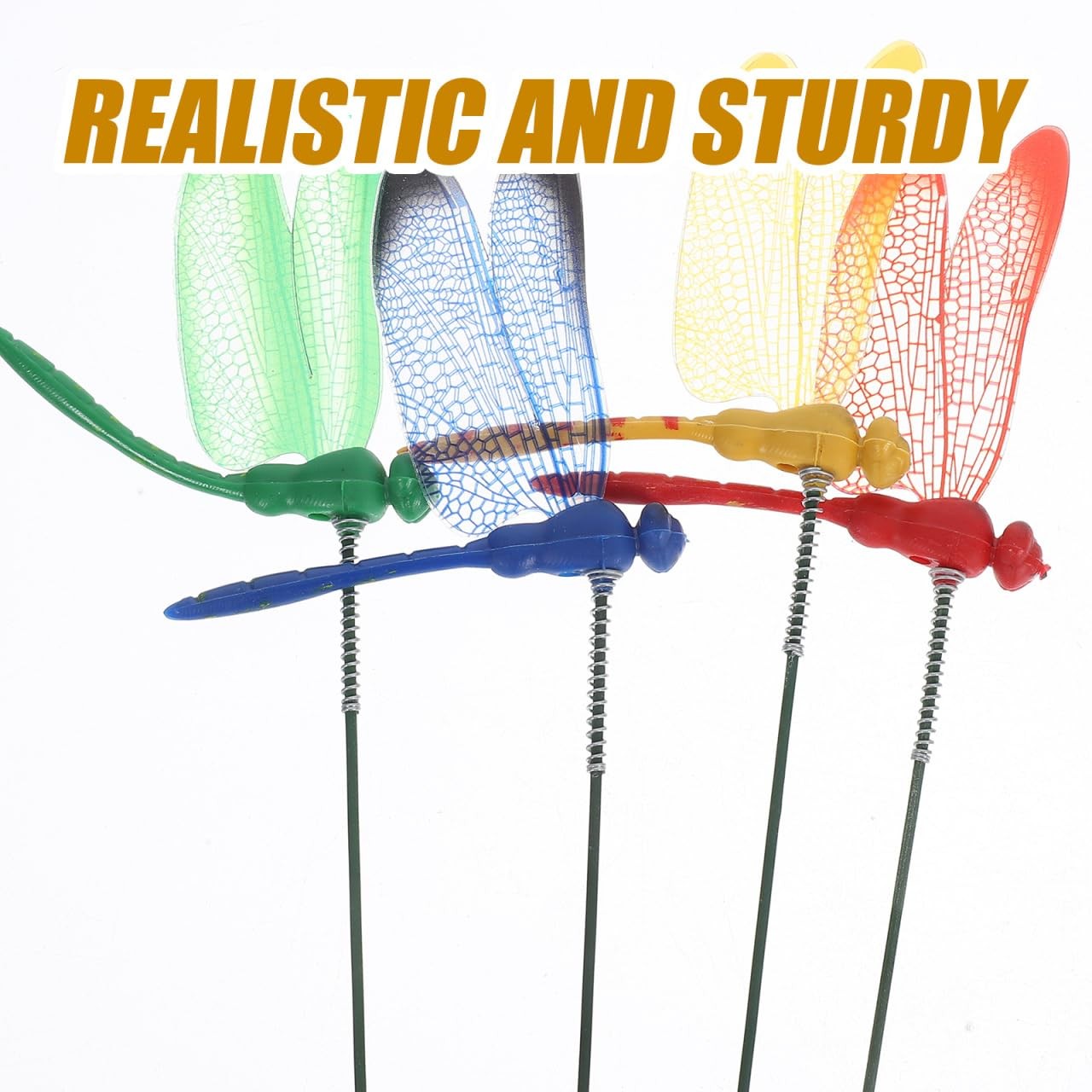 40 Pcs Dragonfly Garden Stakes, 12 in 3D Fake Dragonflies with PVC Wings, Dec…