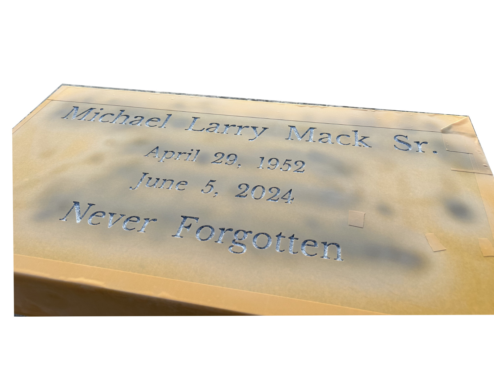 Headstone -cemetery flat marker 24x12x4″ includes engraving- Grey Granite