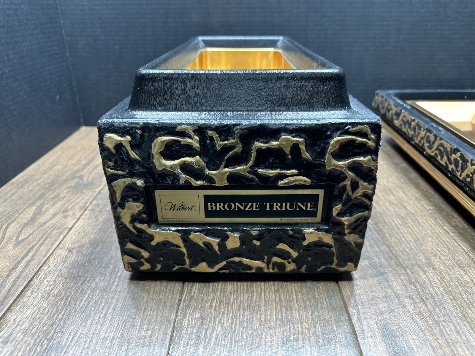 Vintage Wilbert Bronze Triune Salesman Sample Concrete Casket Burial Vault