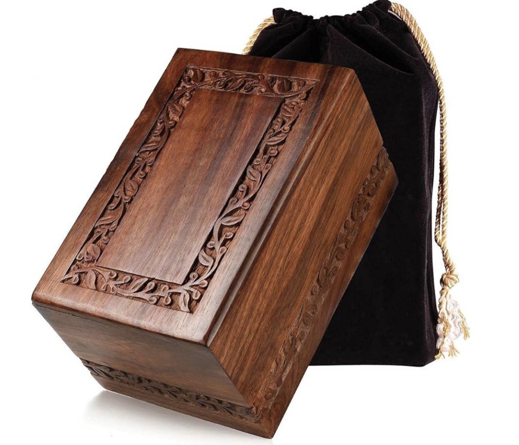 Forever Land Handcrafted Rosewood Wooden Urn for Human Ashes Adult-Keepsake Box