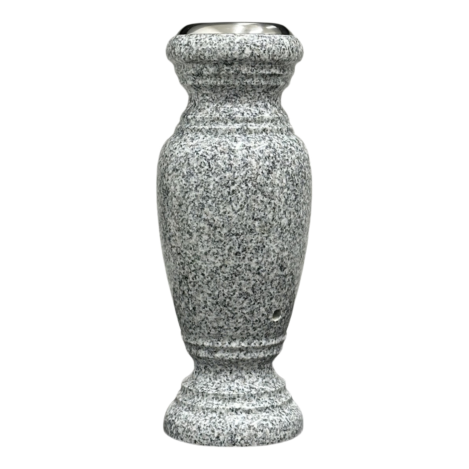Memorial Cemetery Flower Vase – Grey Granite With Drainage Hole with steel inner