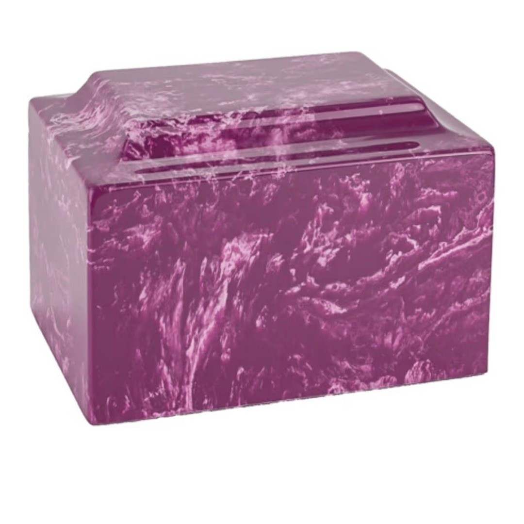 MacKenzie Vault Silverlight Amethyst Purple Marble Funeral Urn Adult Cremation