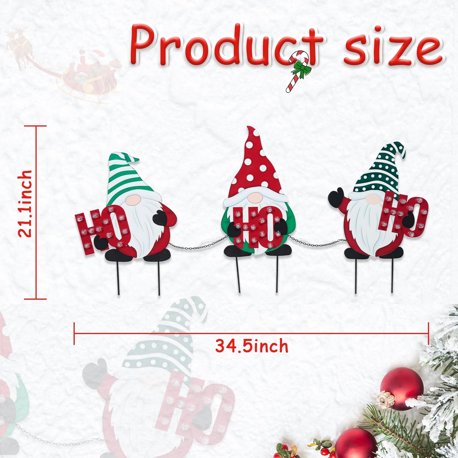 3 PCS Christmas Yard Signs Christmas Decorations Outdoor, Metal Xmas Yard Sta…
