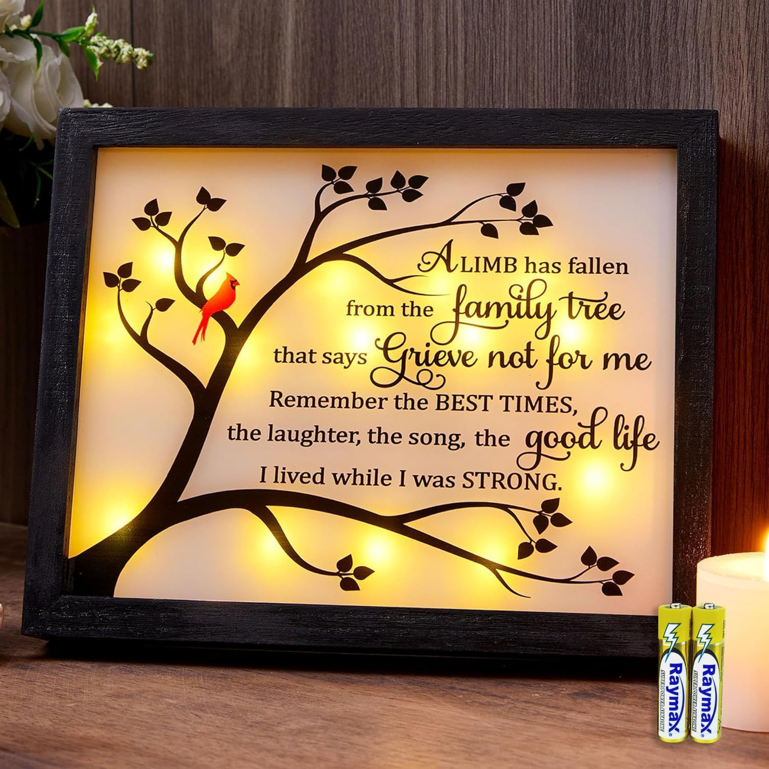 Sympathy Gift LED Memorial Shadow Box Memorial Gifts for Loss of Loved One – …