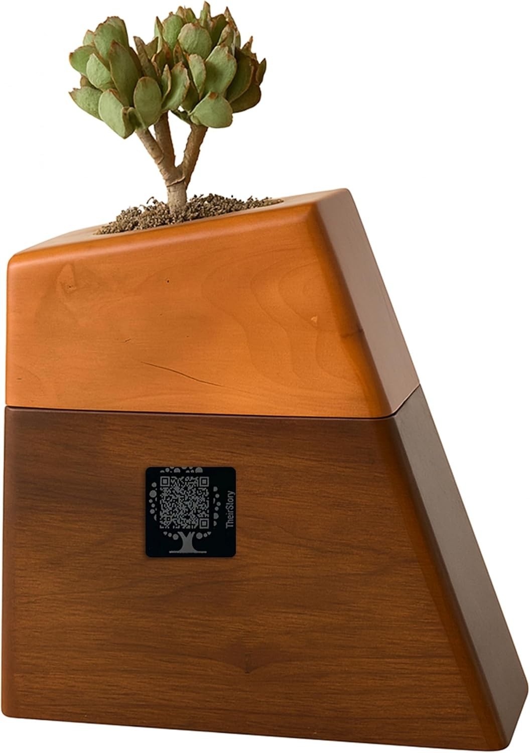 Wooden Urn for Human Ashes Adult QR CODE – DIGITAL MEMORY Cremation Urn for Hum