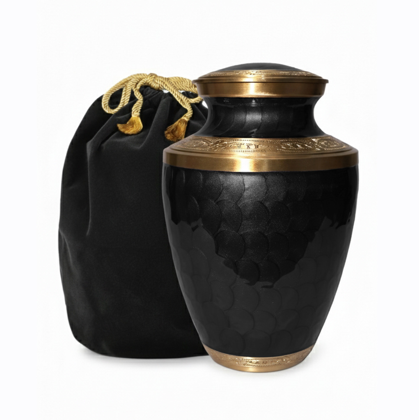 Large Solid Brass Cremation Urn for Human Ashes Handcrafted Funeral Memorial Urn