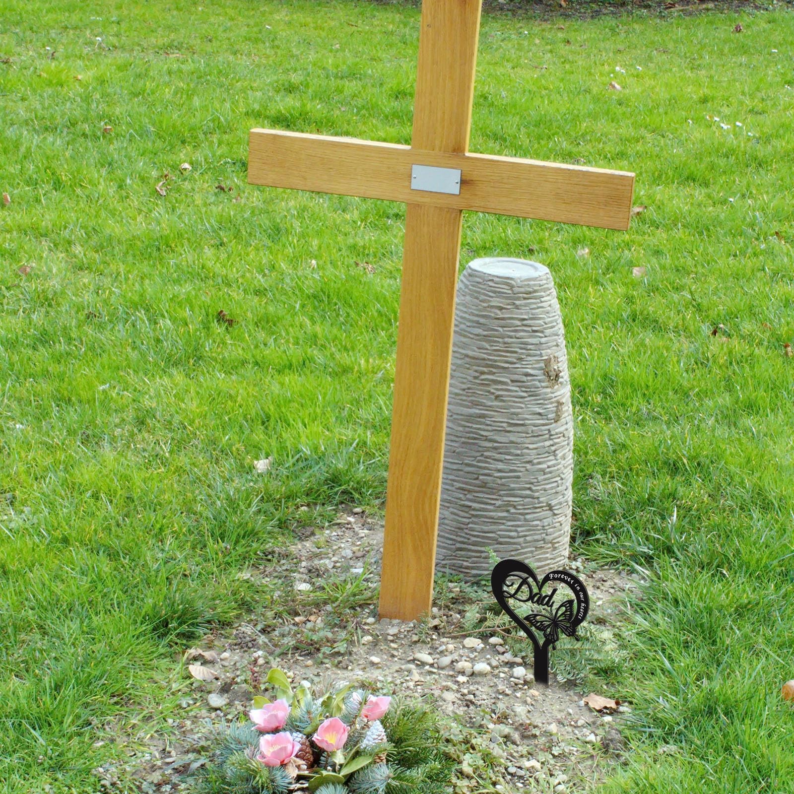 Cemetery Decorations for Grave Metal Grave Marker Dad Memorial Garden Stake B…