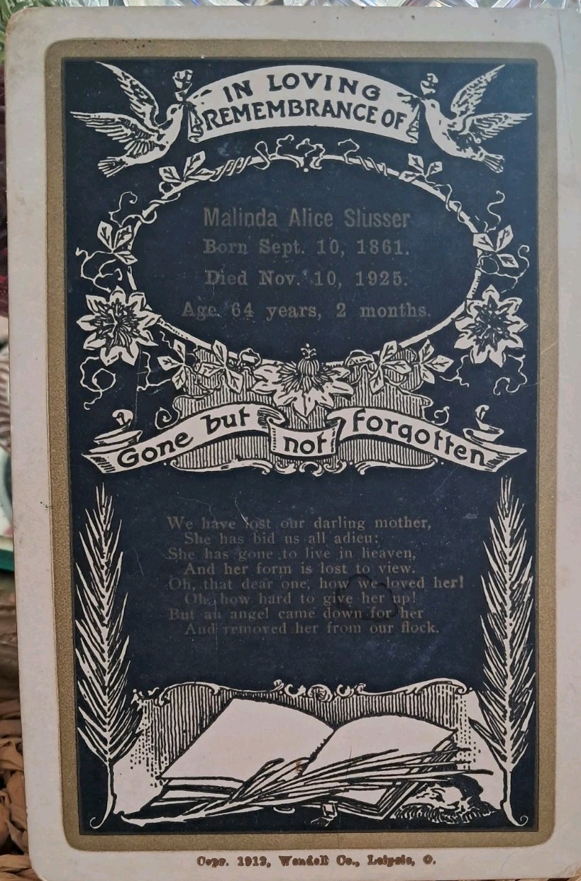 Antique 1861 – 1925 Cabinet Memorial Card Funeral Victorian Mourning Remembrance