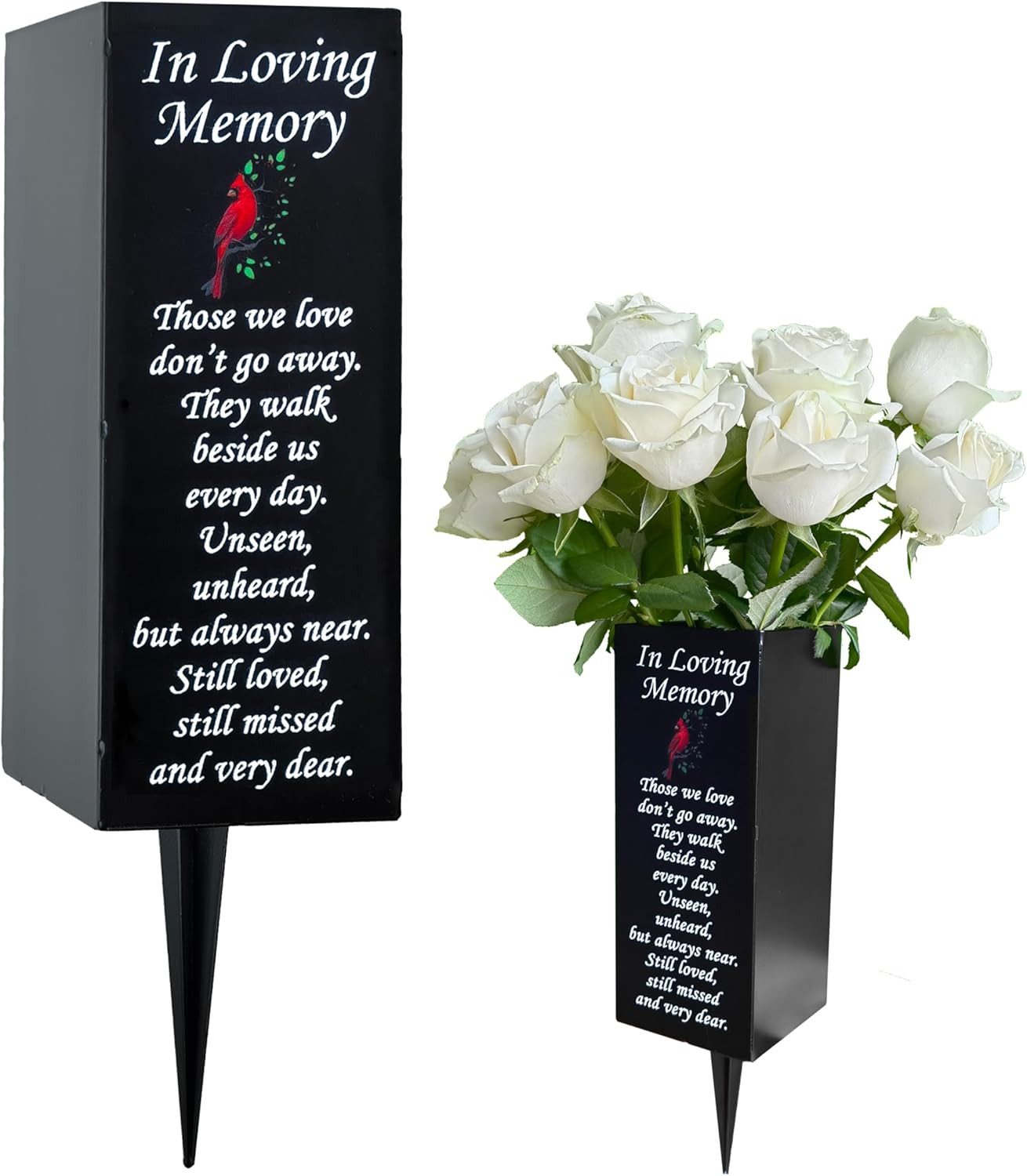 Cemetery Vases with Spikes,Metal Memorial Vase for Gravesite Flowers Cemetery Fl