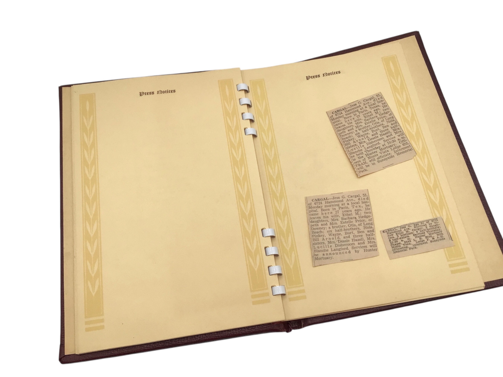 Vintage Funeral Memorial Booklet with Poem “Waiting” Mortuary Keepsake Ephemera
