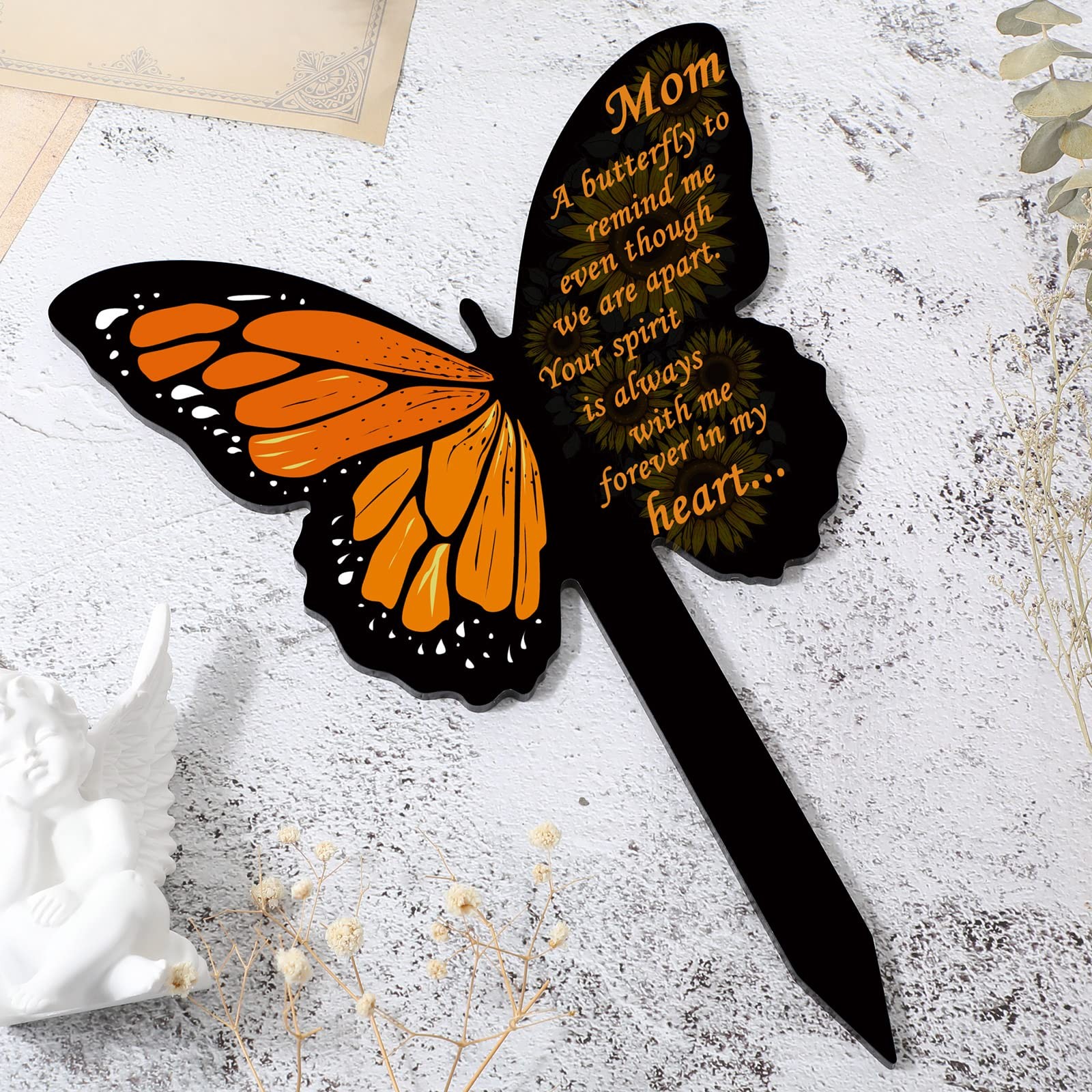 Mom Grave Decorations for Cemetery Grave Decorations Butterfly Acrylic Mom Me…