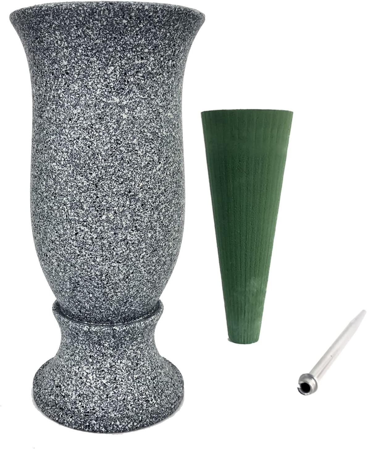 Grave Decorations for Cemetery Vase for Flowers with Stakes and Floral Foam, …