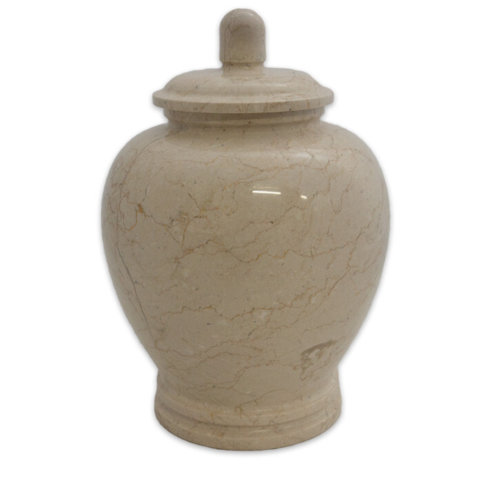 Eternal Natural Beige Marble Cremation Urn for Ashes (Full Size/Adult)