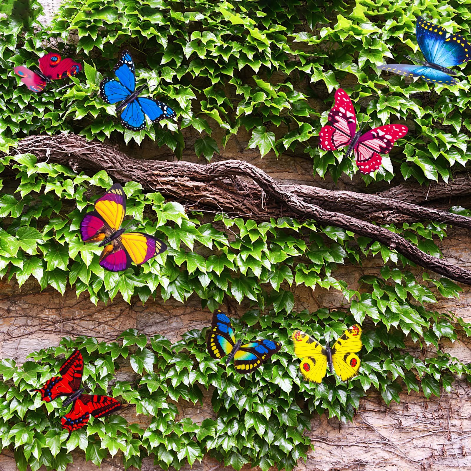 50 Pcs Butterfly Garden Stakes Patio Decor for Indoor Outdoor Lawn Yard