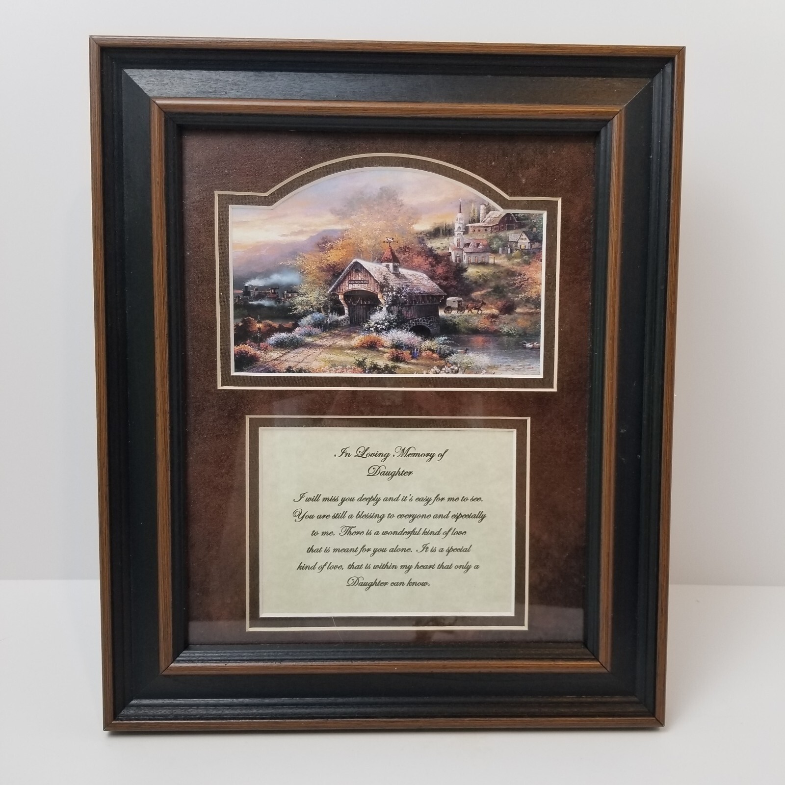 In Loving Memory Daughter Sentiment Memorial Picture Matted Framed Easel Back