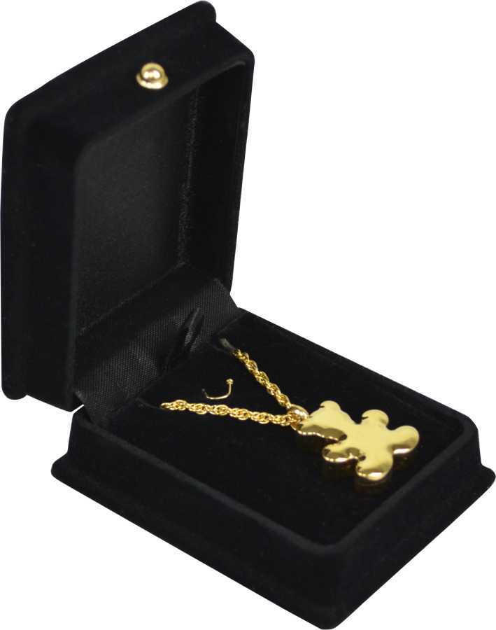 Teddy Bear Gold Pendant Urn w/20″ chain & black velvet display box