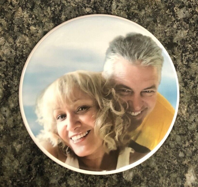 4″ Round Porcelain Ceramic Photo Picture Memorial Outdoors Cemetery Headstone