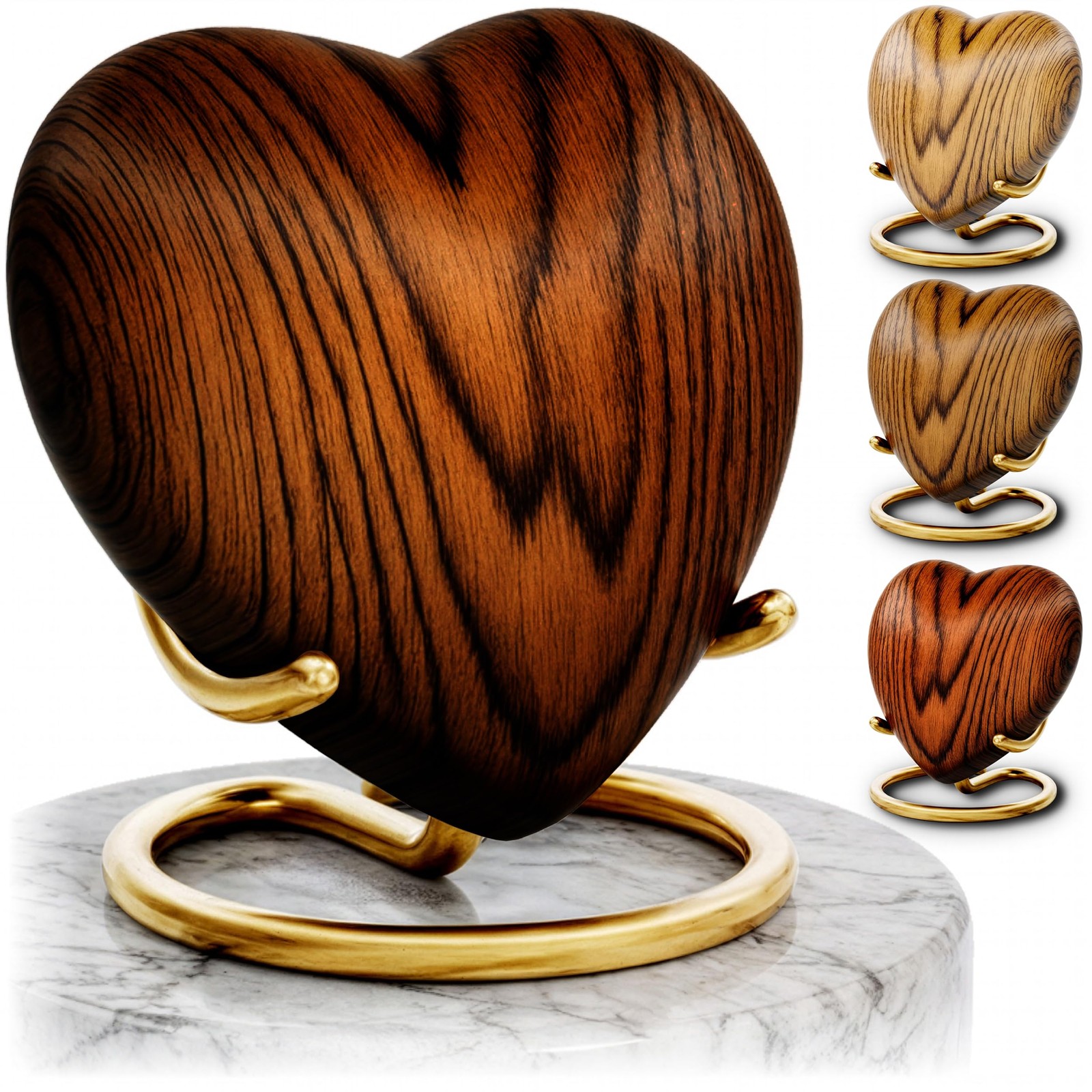 Small Urns for Ashes Keepsake Heart Shape Design, Miniature Cherry