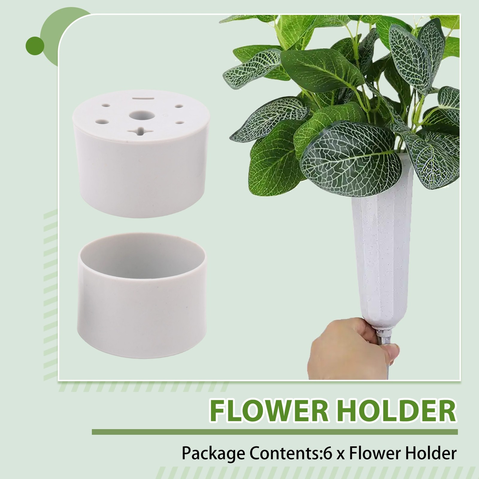 6 Pcs Cemetery Grave Vase Inserts Plastic Cemetery Flowers Holder Bracket6926