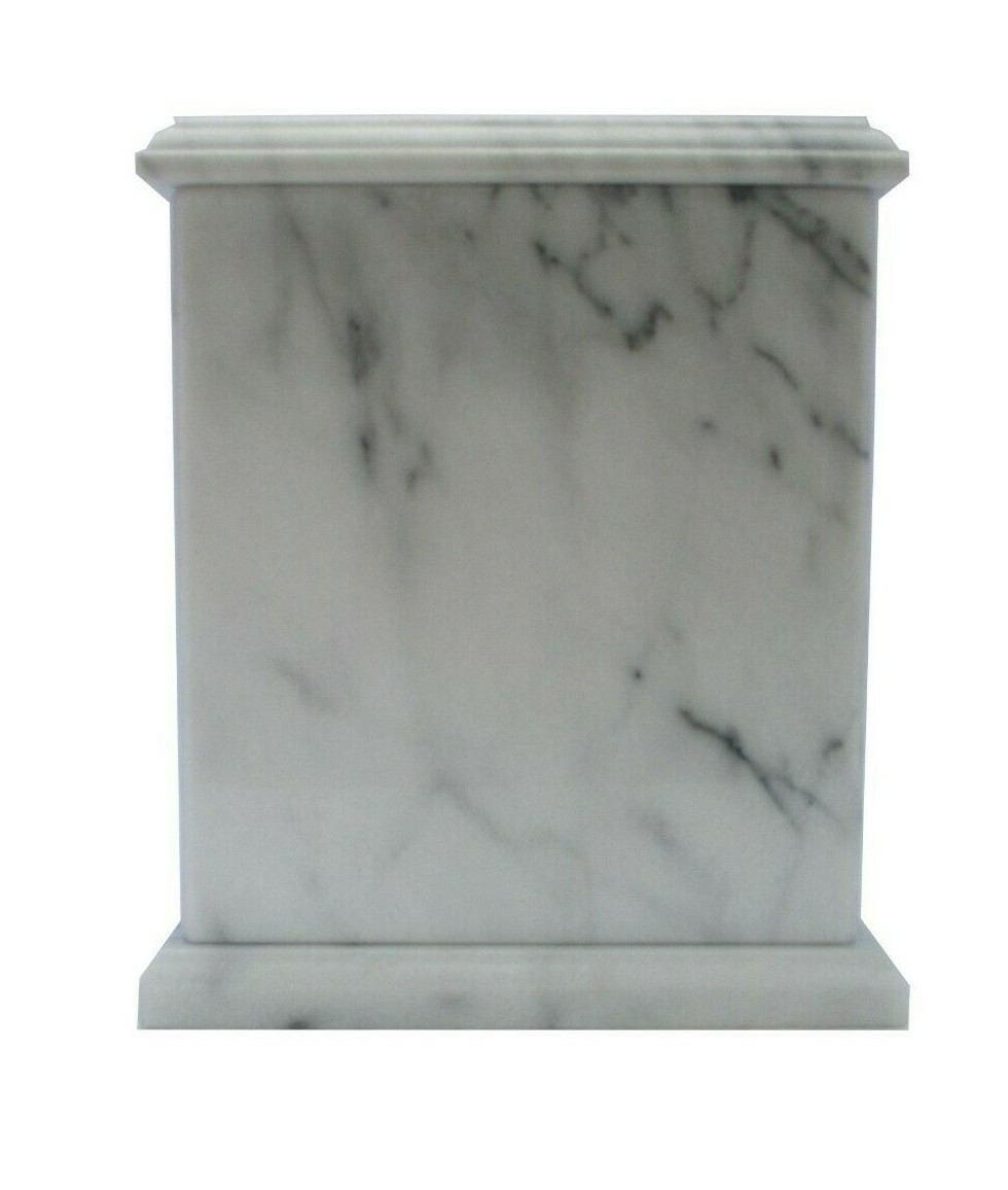 Large/Adult 230 Cubic Inches White Evermore Natural Marble Urn for Ashes