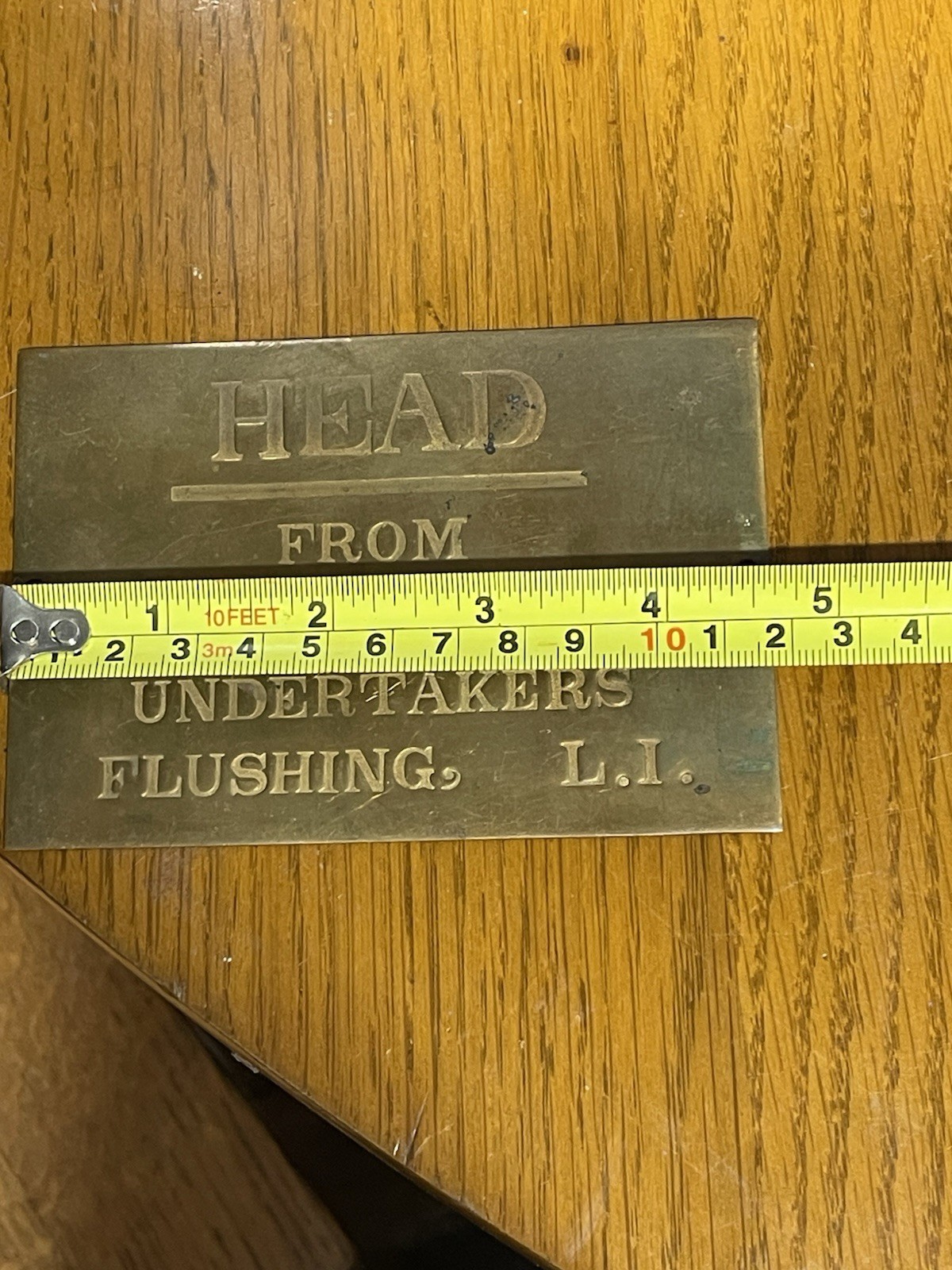Antique Copper Undertakers Head Burial Funeral Plaque