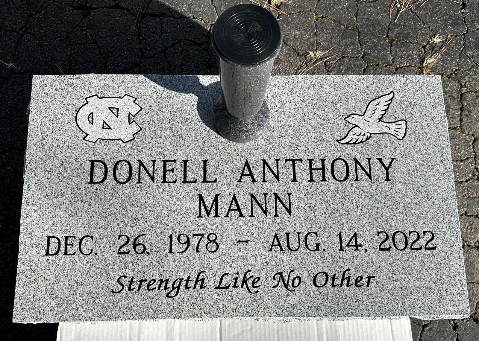 28” x 16” x 4” Flat Marker Headstone Gray Granite (Engraving & Vase Included)