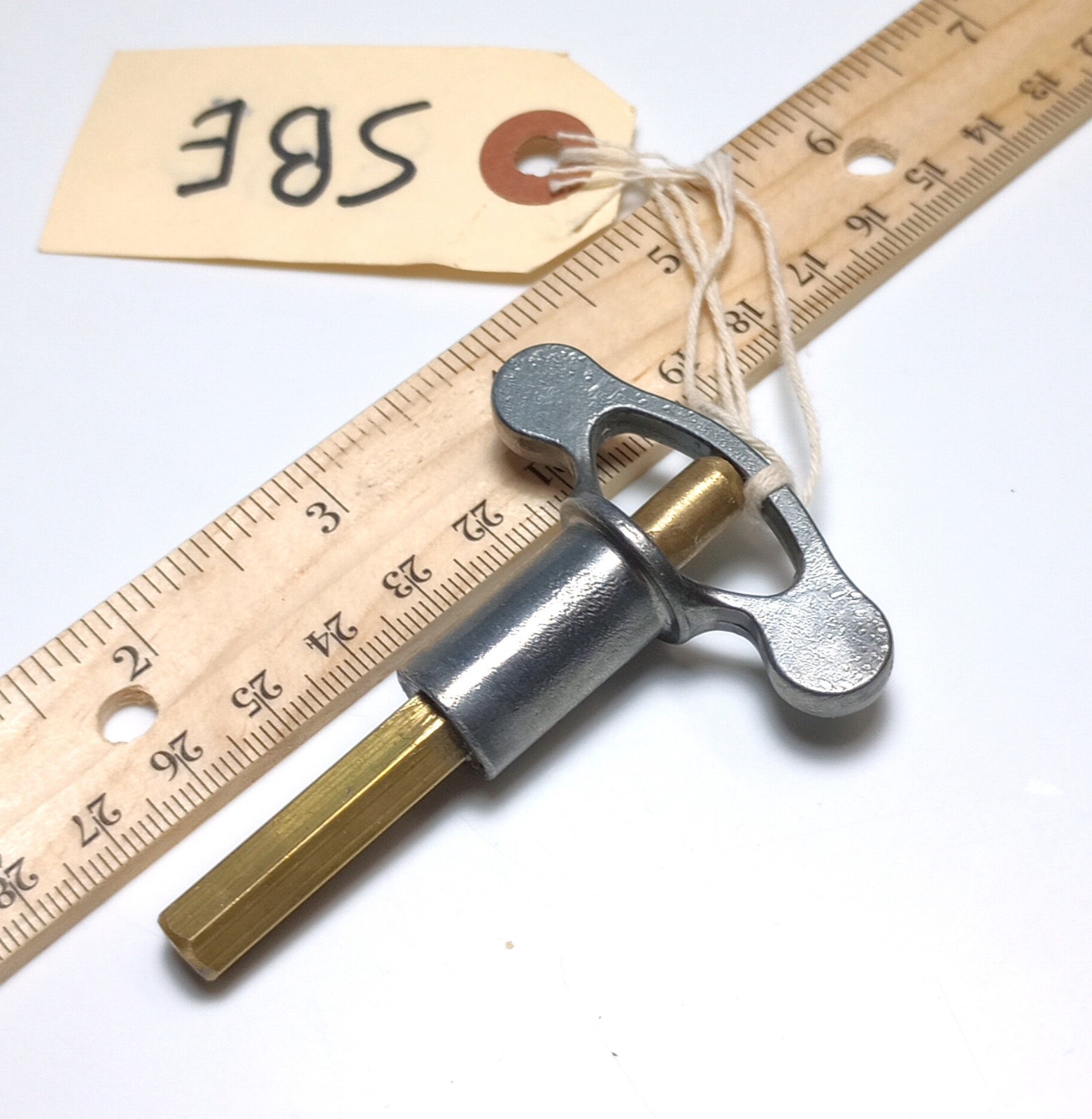 Zinc and Brass Pocket Casket Key / Coffin Key