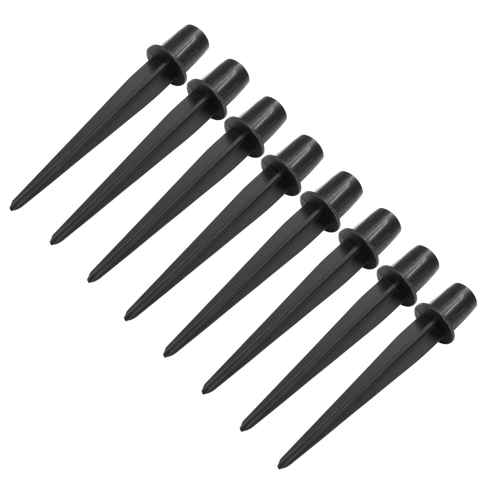 8 Pcs Ground Spike, 8.25 Inch Black Reinforced Plastic Ground Spikes ABS Ligh…