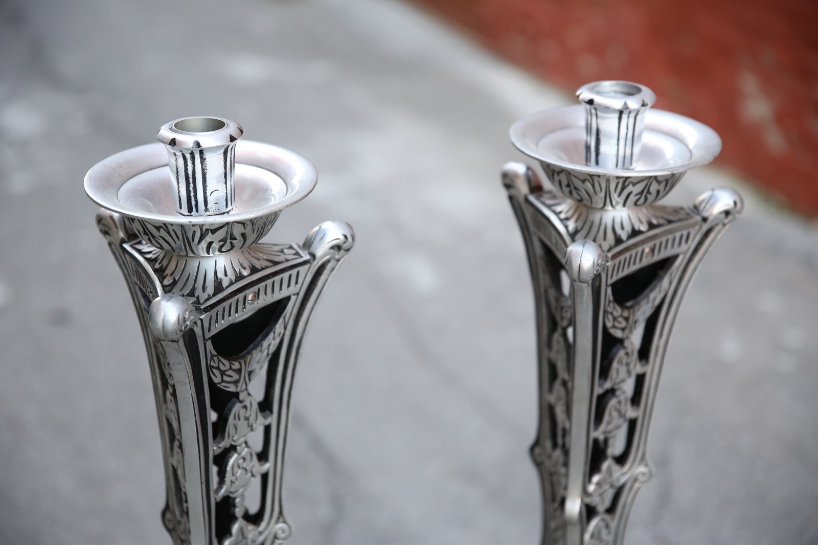 Vintage Funeral Candle Holders Gothic Floor Stands Candelabra Oddity Antique