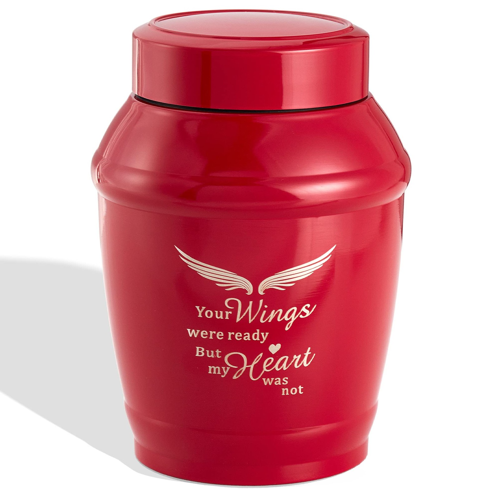 5.7 inch Red Cremation Angel Urn for Human Ashes Adult Female Male Mom Dad