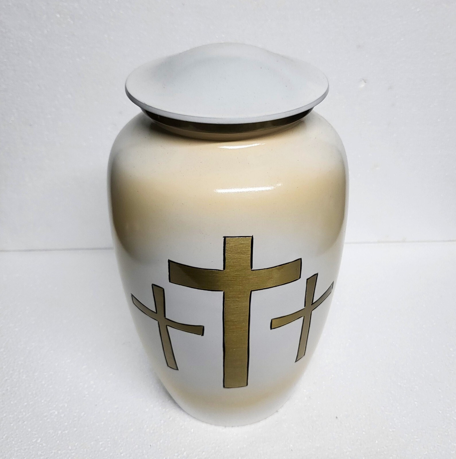 Sacred Christ Cross Urn Human Ashes Adult Cremation Urns with Velvet Bag 10″