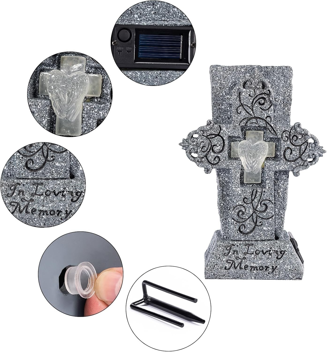 Handcrafted Solar Flower Vase with Durable Resin – Perfect for Graveside