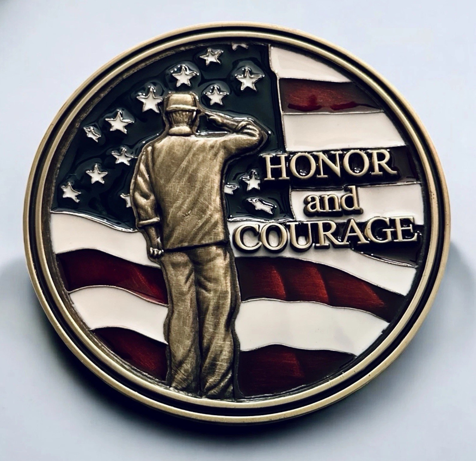 Batesville Life Stories Honor & Courage Brass Funeral Magnetic Casket Medallion