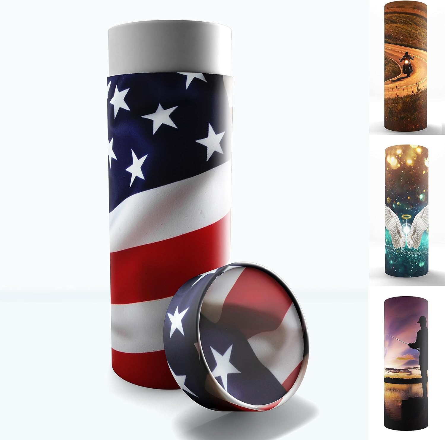 American Flag Men’S Scattering Tubes for Human Ashes TSA Approved Scattering Urn