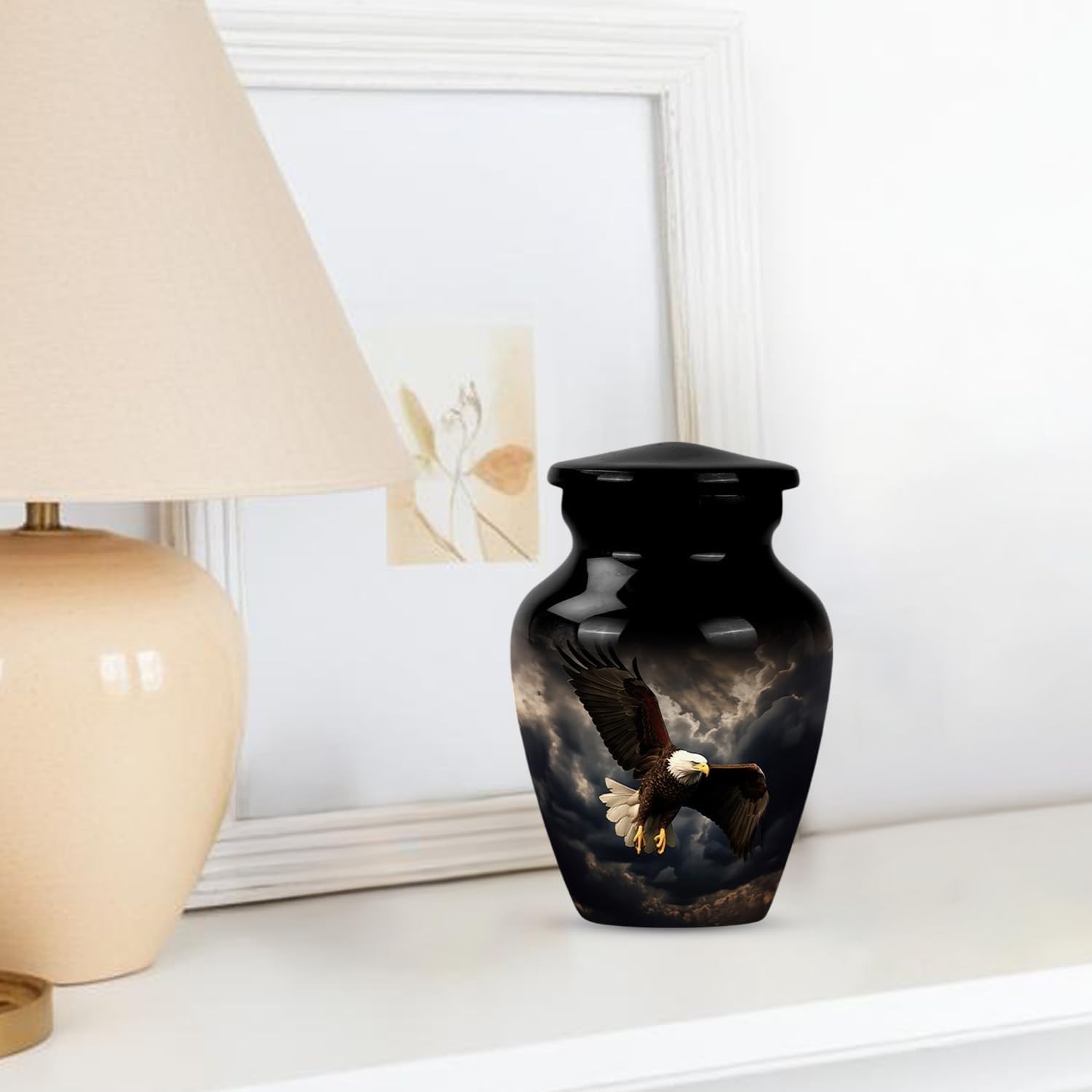 Black Eagle Fly Urns for Human Ashes Adult Male – Small Keepsake Urn for Human A