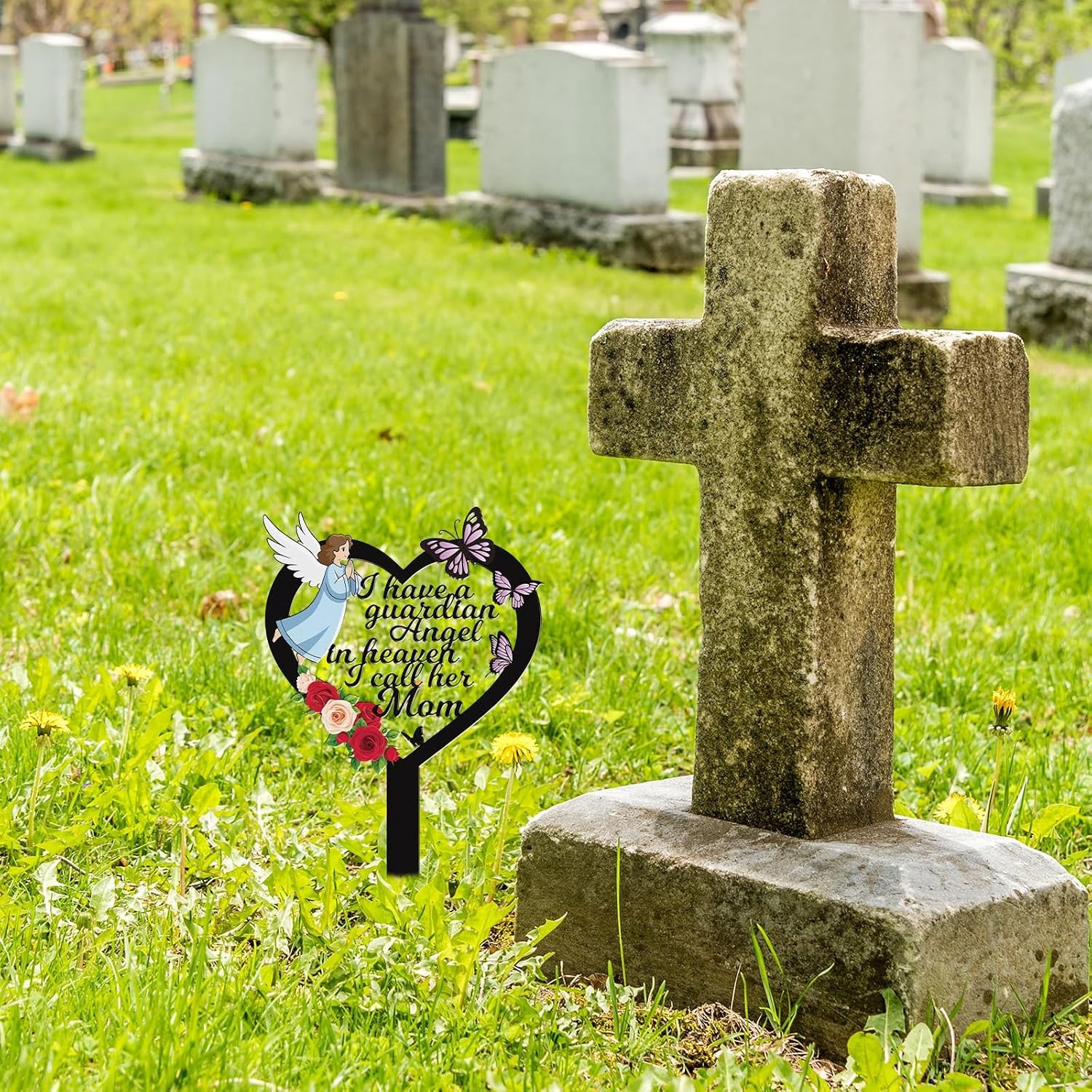 Mom Metal Cemetery Grave Markers Personalized Memorial Grave Stones for Mom