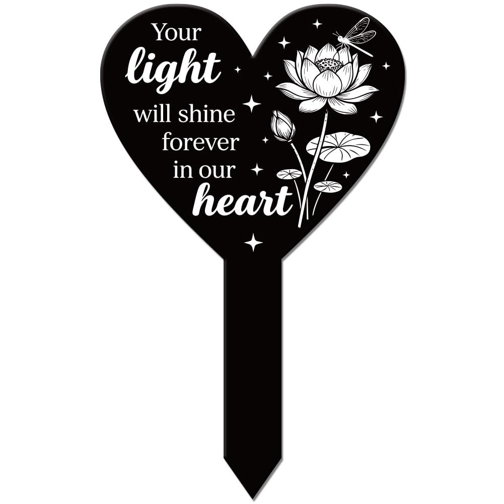 Heart Shaped Lotus Loss of Loved Garden Stake Memorial Remembrance Pet Friend…