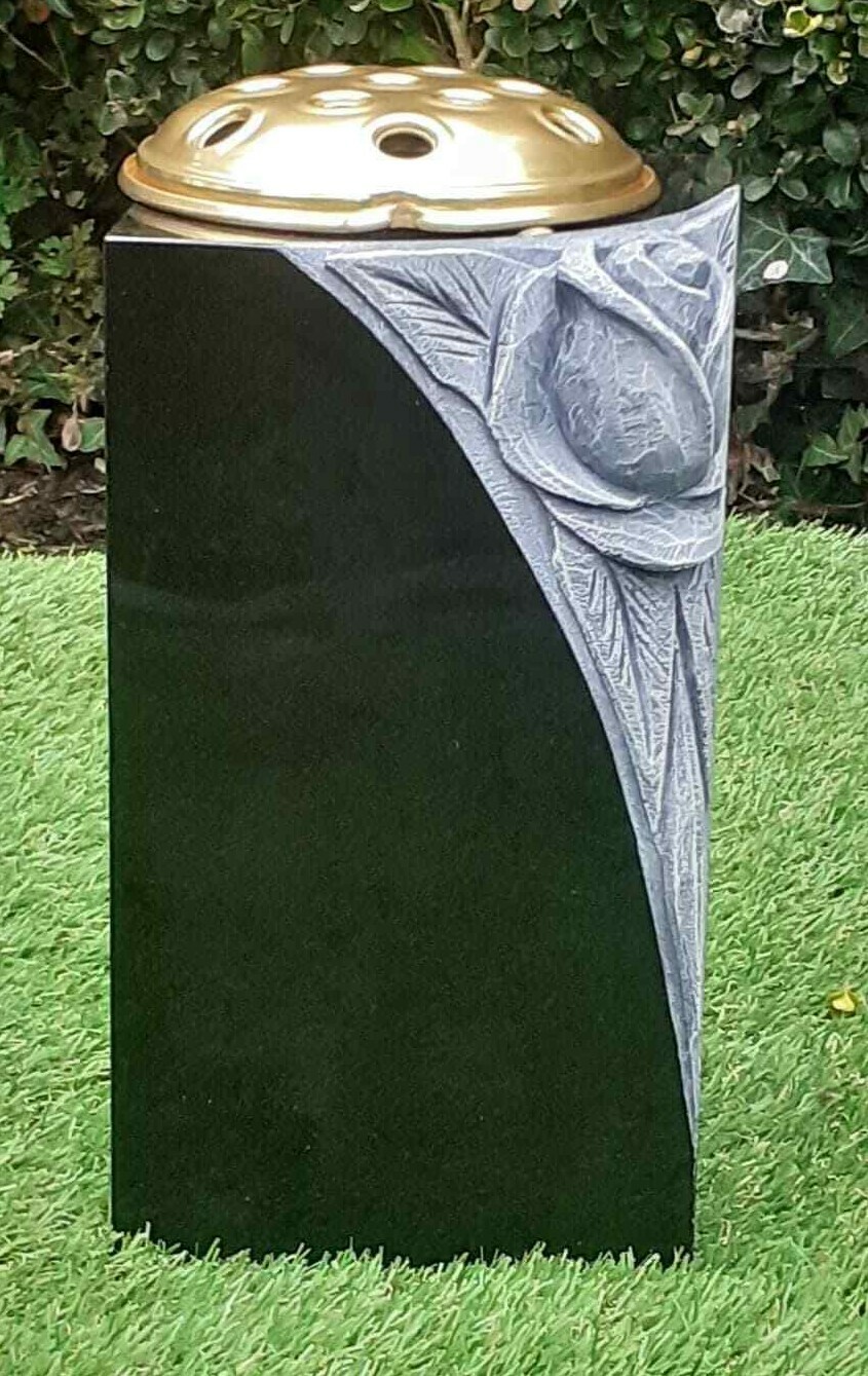 Engraved Personalised Granite Memorial Grave Vase Memorial Stone Cemetery Marker