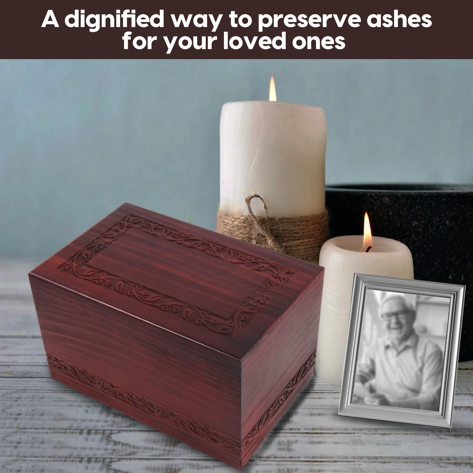 Wooden Urns for Human Ashes Adult Male Female, Up to 250 Cubic inchesï¼ŒWood Cr