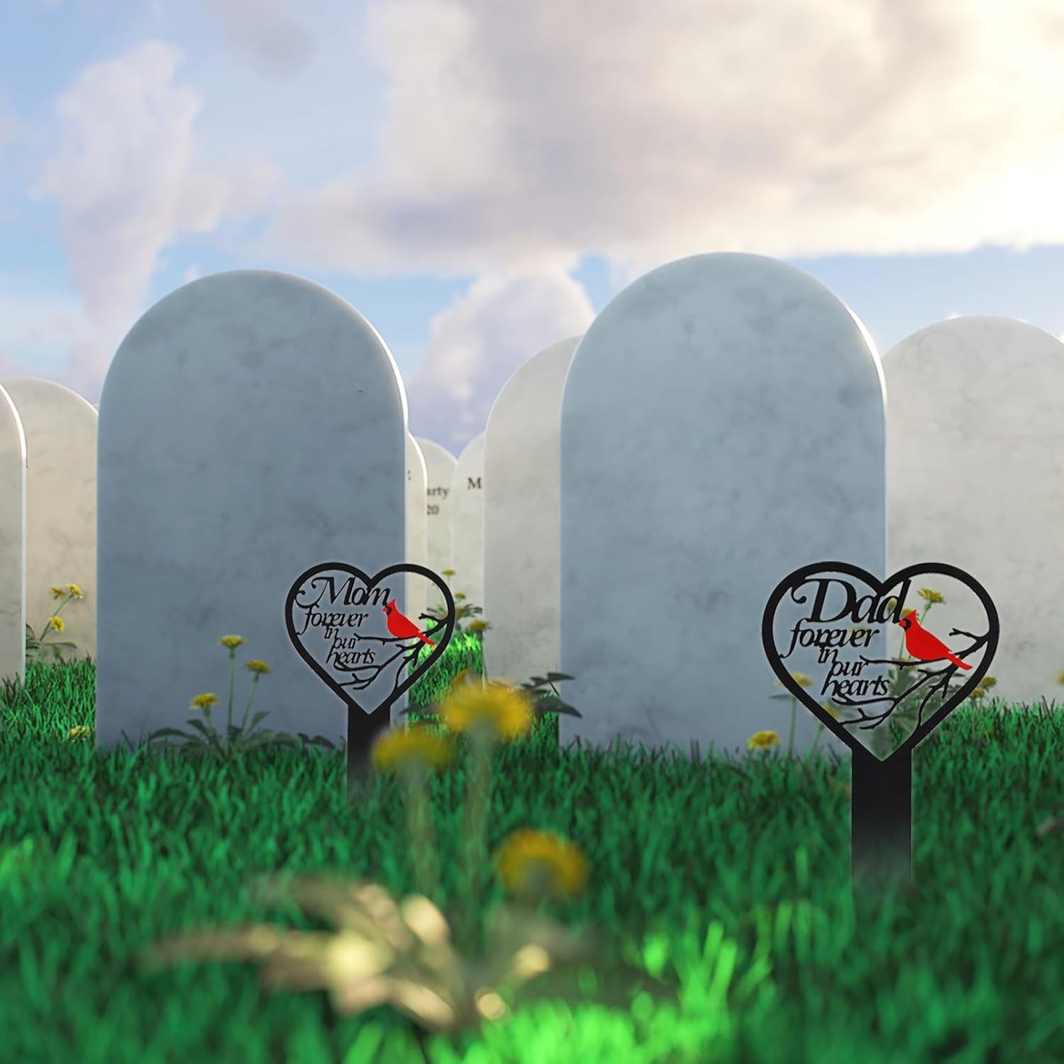 OZIO Memorial Grave Markers Heart Plaque Stake Sympathy Dad-a