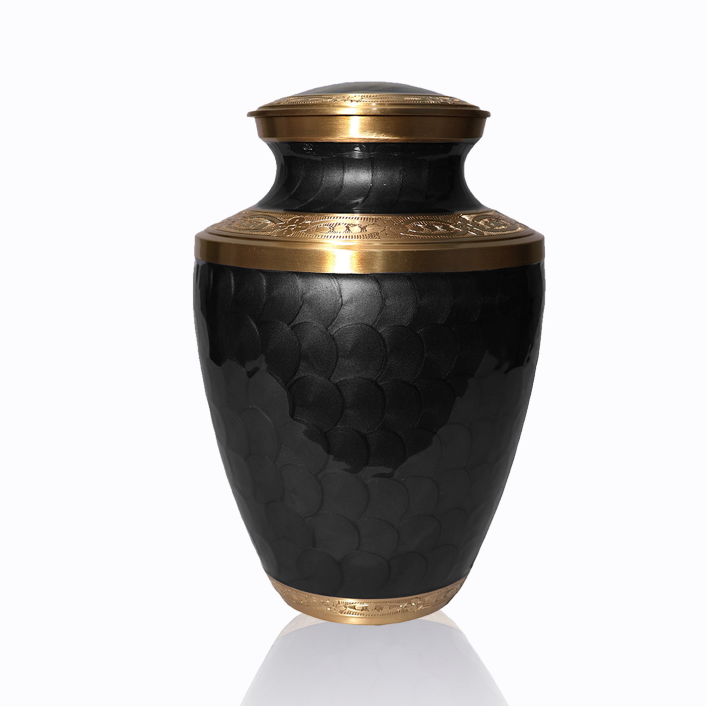 Large Solid Brass Cremation Urn for Human Ashes Handcrafted Funeral Memorial Urn