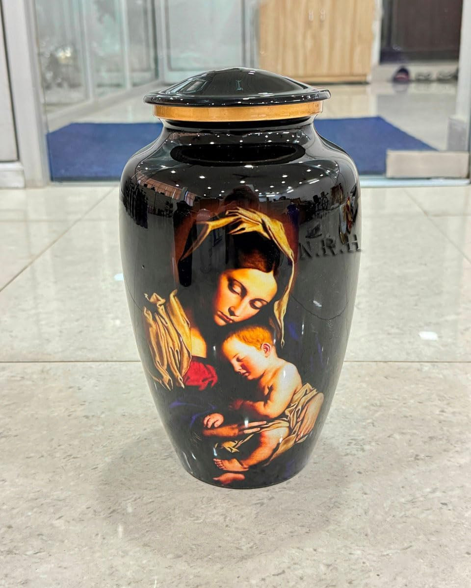 Mary and Baby Jesus Christ Large Cremation Urn for Adults up to 200 lbs