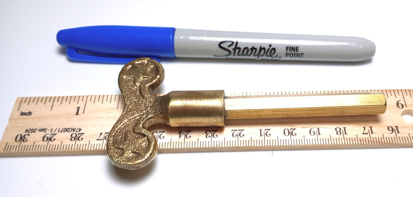 Brass Pocket Casket Key / Coffin Key